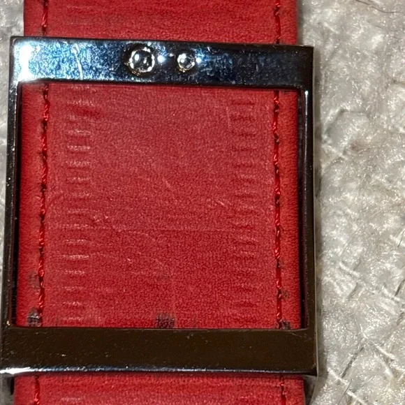 Swarovski Red & Black Crystal Panel Bracelet Swan Stamp - Picture 4 of 4